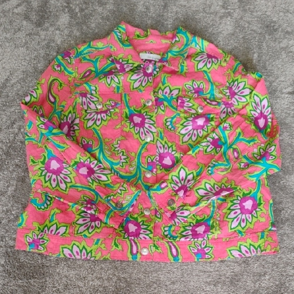 Lucy & Laurel Linen Floral Jacket